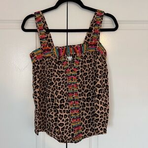 THML Leopard Print Top with Multicolor Straps
